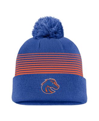 Nike мужская вязаная шапка с помпоном Peak Cuffed 2026 Boise State Broncos королевского цвета