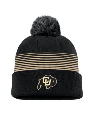 Nike Men's Black Colorado Buffaloes 2026 On-Field Peak Cuffed Knit Hat with Pom