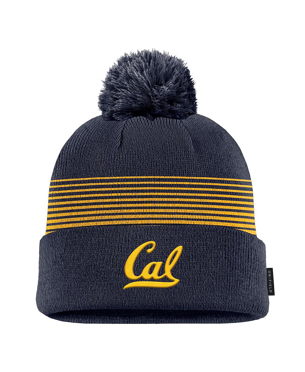 Nike Men's Navy Cal Bears 2026 On-Field Peak Cuffed Knit Hat with Pom