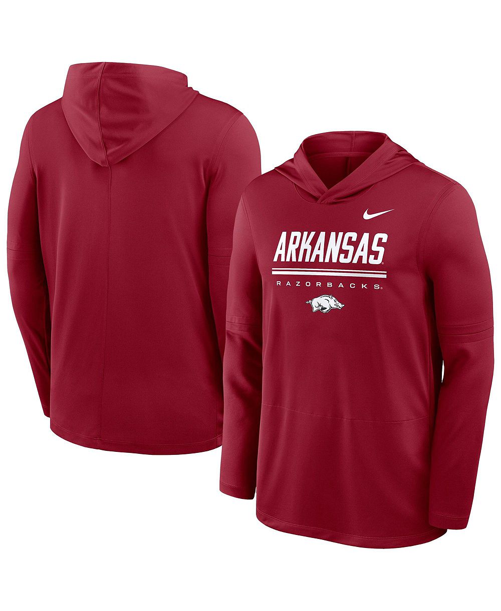 Nike Мужское легкое худи Arkansas Razorbacks 2026 Sideline Dri-FIT, кардинал