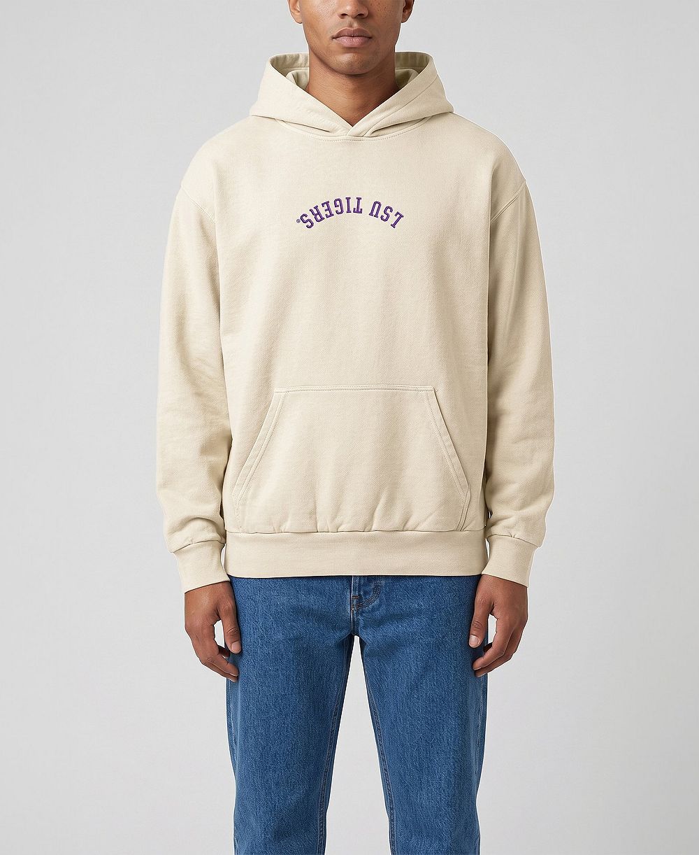 Uscape Apparel мужская толстовка с вышивкой LSU Tigers Upside Down Vintage Heavyweight кремового цвета