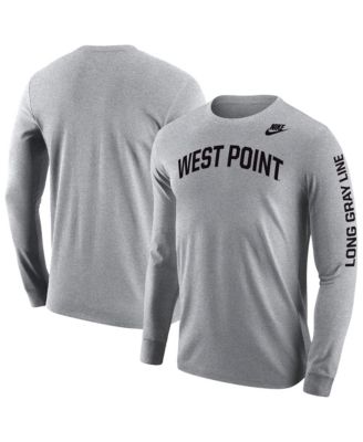 Мужская футболка Nike Gray Army Black Knights 2026 West Point Classic Collection Long sleeves
