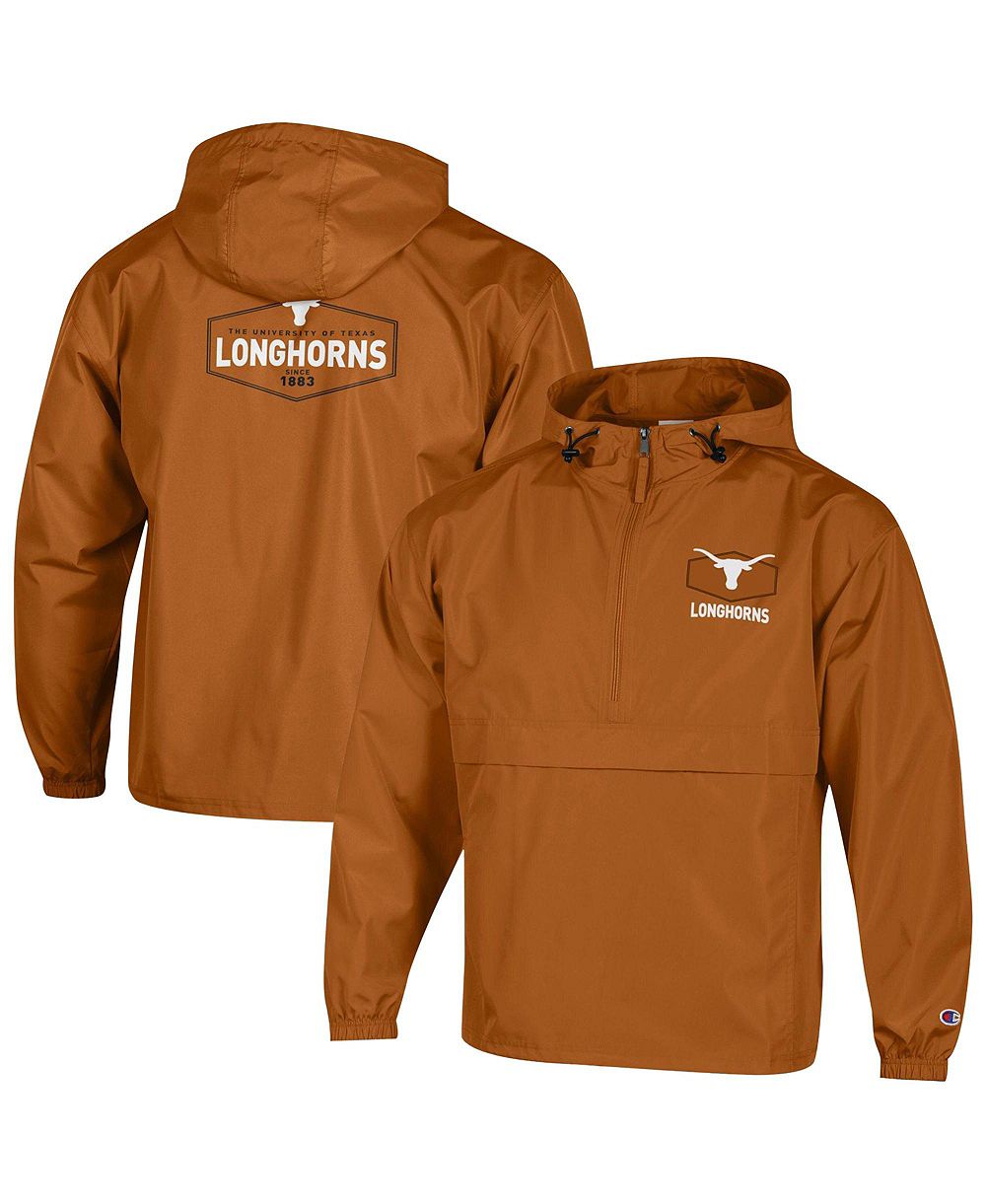 Champion Men's Texas Orange Texas Longhorns Delay Packable Half-Zip Jacket