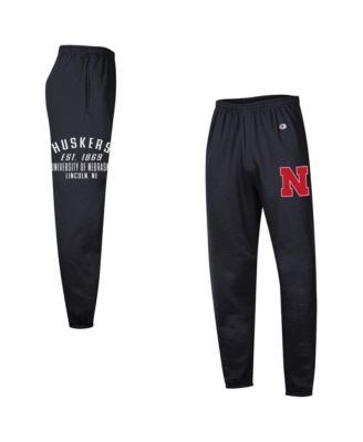 Champion Мужские черные флисовые брюки Nebraska Huskers Powerblend Banded