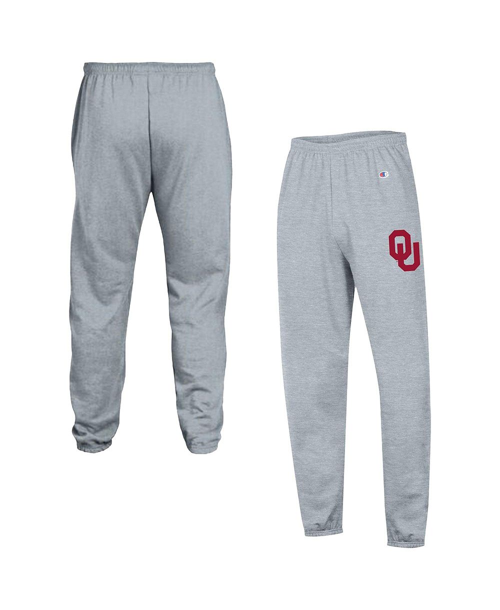 Champion Men's Heather Gray Oklahoma Sooners Powerblend Banded Fleece Sweatpants