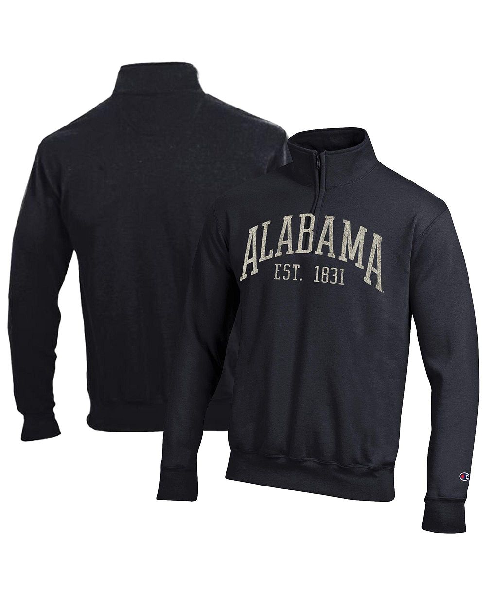 Мужская толстовка Champion Black Alabama Crimson Tide Powerblend Quarter-Zip Pullover