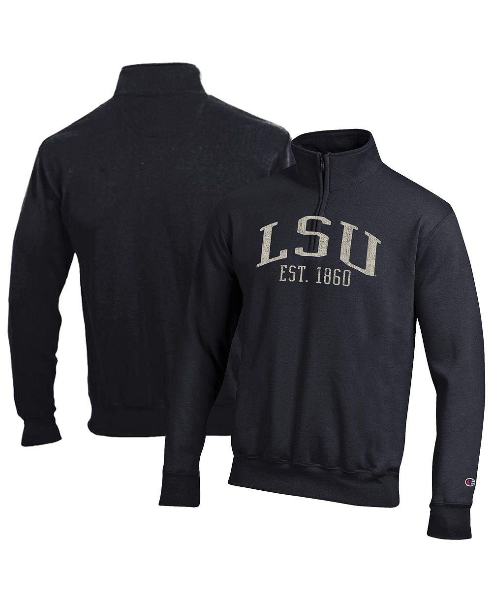 Мужская толстовка Champion Black LSU Tigers Powerblend Quarter-Zip Pullover