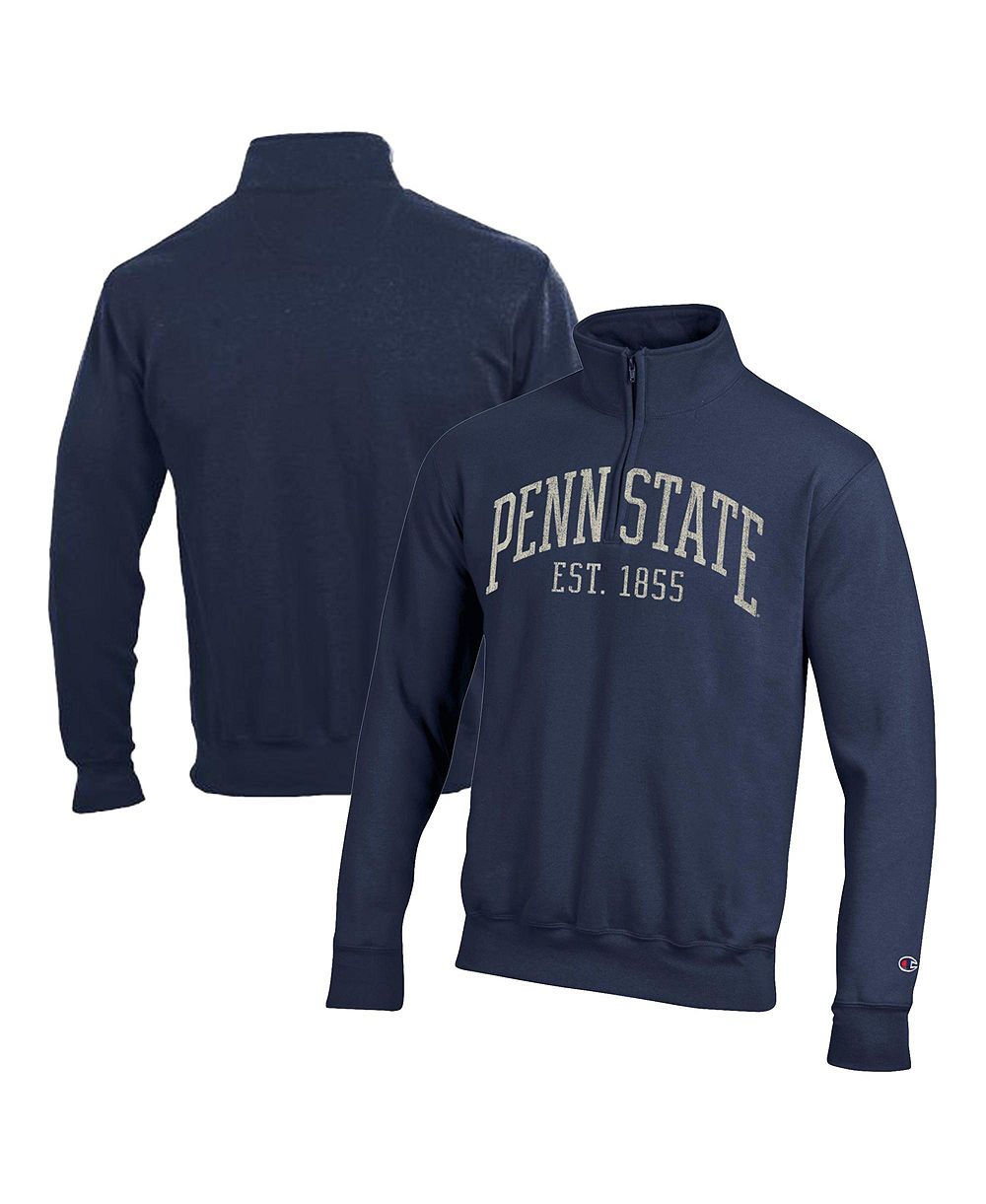 Мужская свитшот-толстовка Champion Navy Penn State Nittany Lions Powerblend Quarter-Zip Pullover