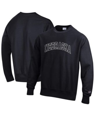 Champion Men's Black Nebraska Huskers Reverse Weave Crewneck Sweatshirt