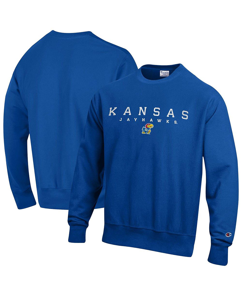 Champion Мужской свитшот Champion Royal Kansas Jayhawks Relentless Reverse Weave