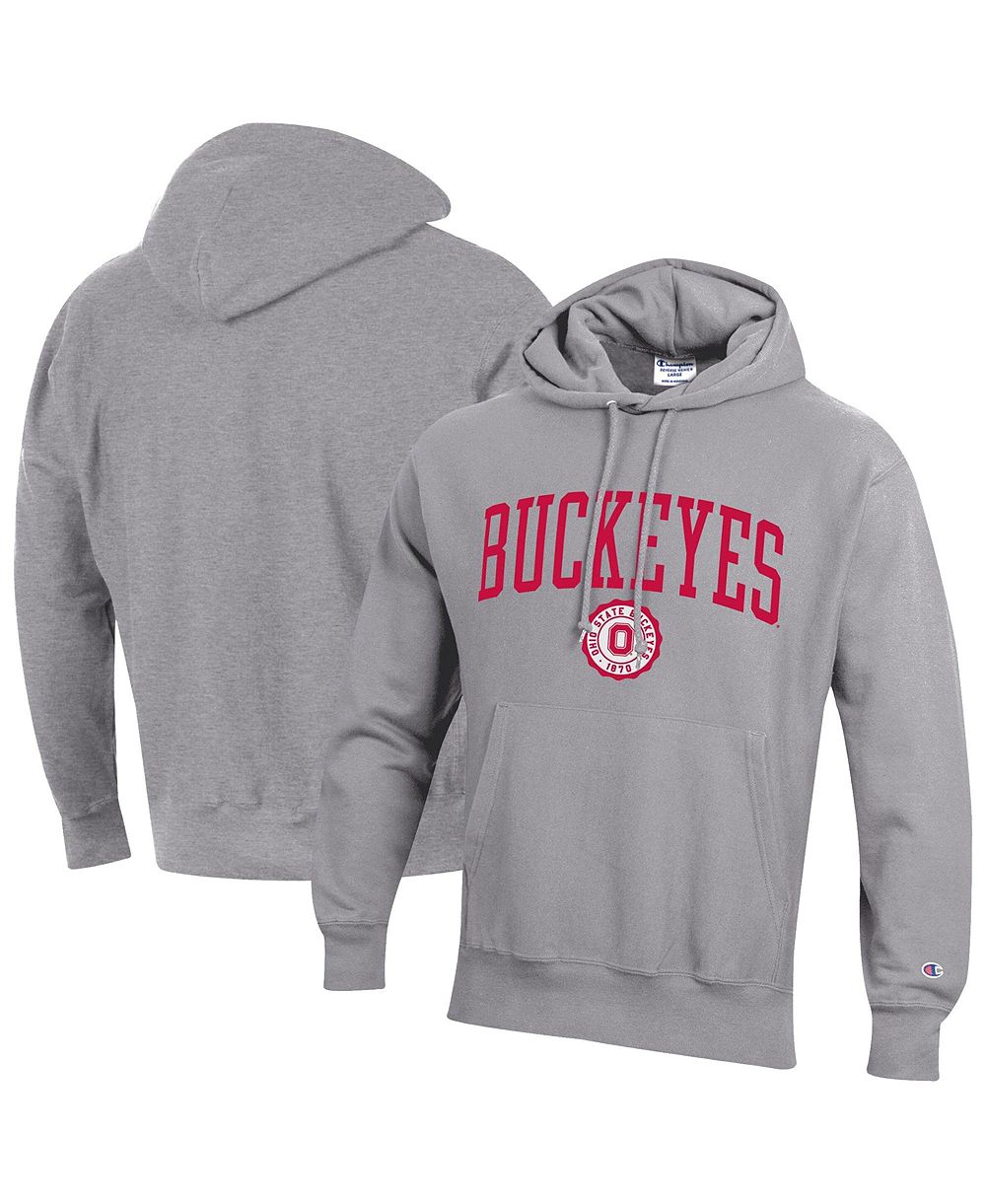 Champion Мужской серый худи Ohio State Buckeyes Established Reverse Weave
