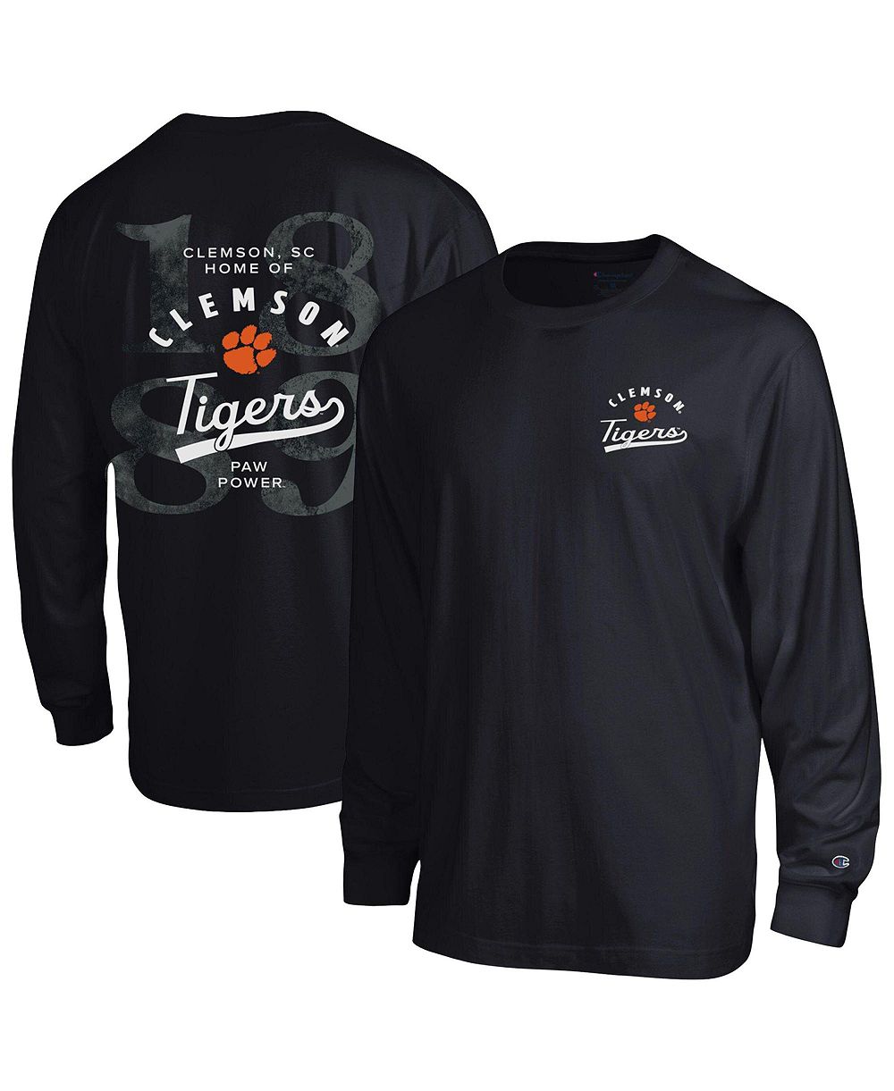 Мужская футболка Champion Black Clemson Tigers Laminated All-Star с длинным рукавом