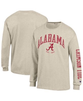 Champion Men's Heather Oatmeal Alabama Crimson Tide Neutral Arch Long-Sleeve T-Shirt