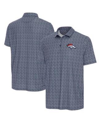 Antigua Men's Navy Denver Broncos Botanic Polo Shirt
