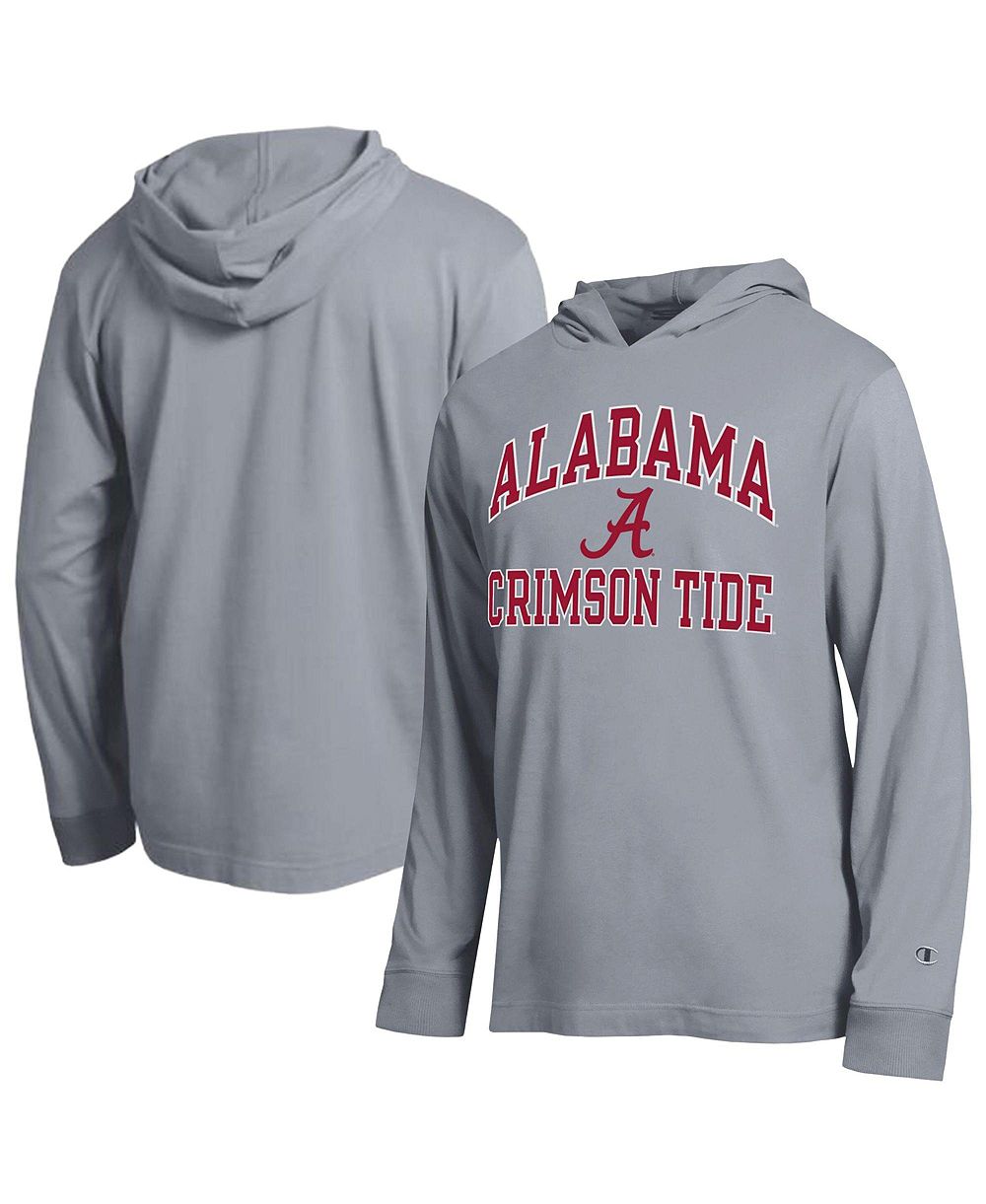 Мужская футболка Champion Heather Gray Alabama Crimson Tide High Motor All-Star Long sleeves Hooded