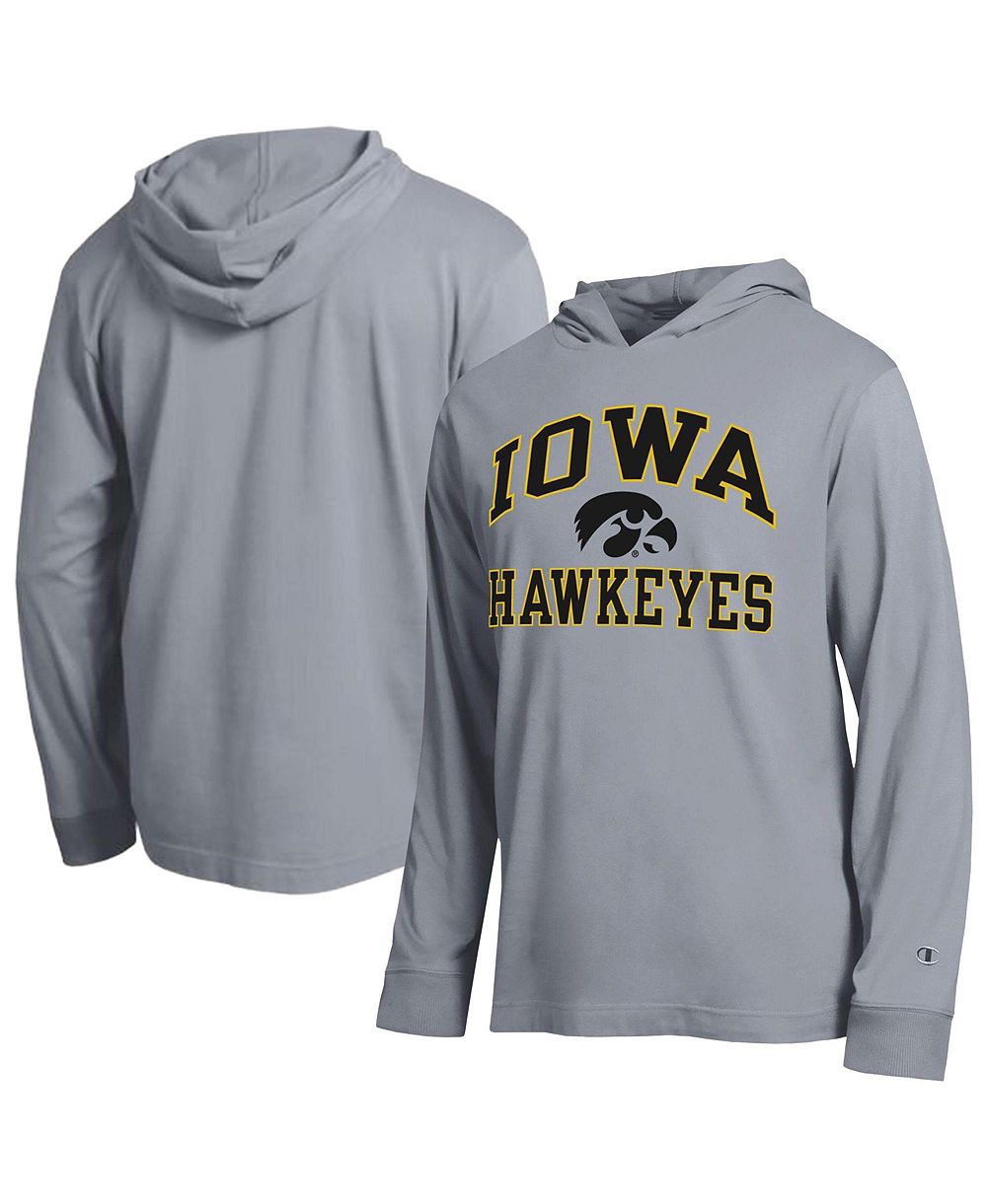 Champion Мужская серая толстовка с капюшоном Iowa Hawkeyes High Motor All-Star Long sleeves