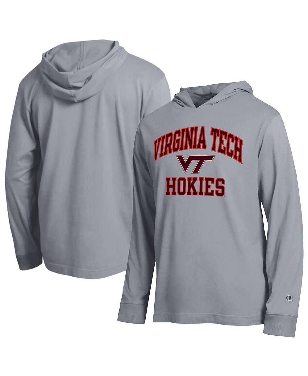Мужская футболка Champion Heather Gray Virginia Tech Hokies High Motor All-Star Long sleeves Hooded