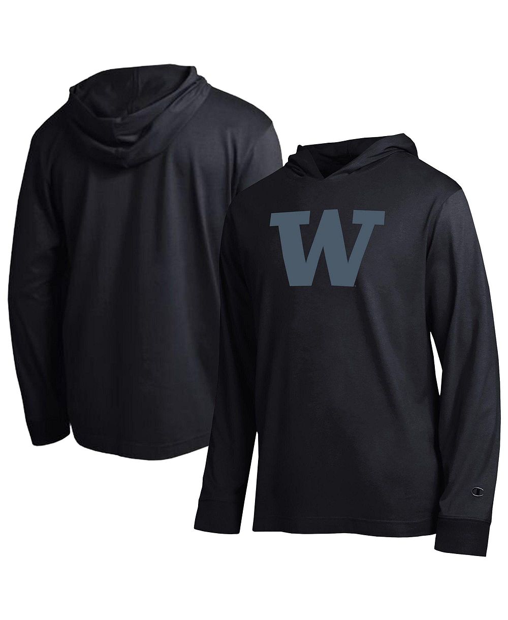 Champion Мужская черная футболка с капюшоном Washington Huskies