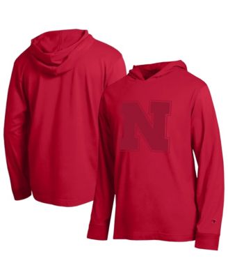 Мужская футболка Champion Scarlet Nebraska Huskers Tonal All-Star Long sleeves Hooded