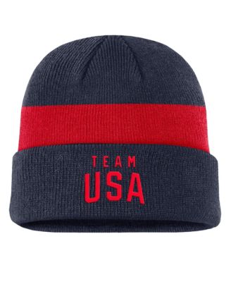 Nike Men's Navy Team USA Stripe Terra Cuffed Knit Hat