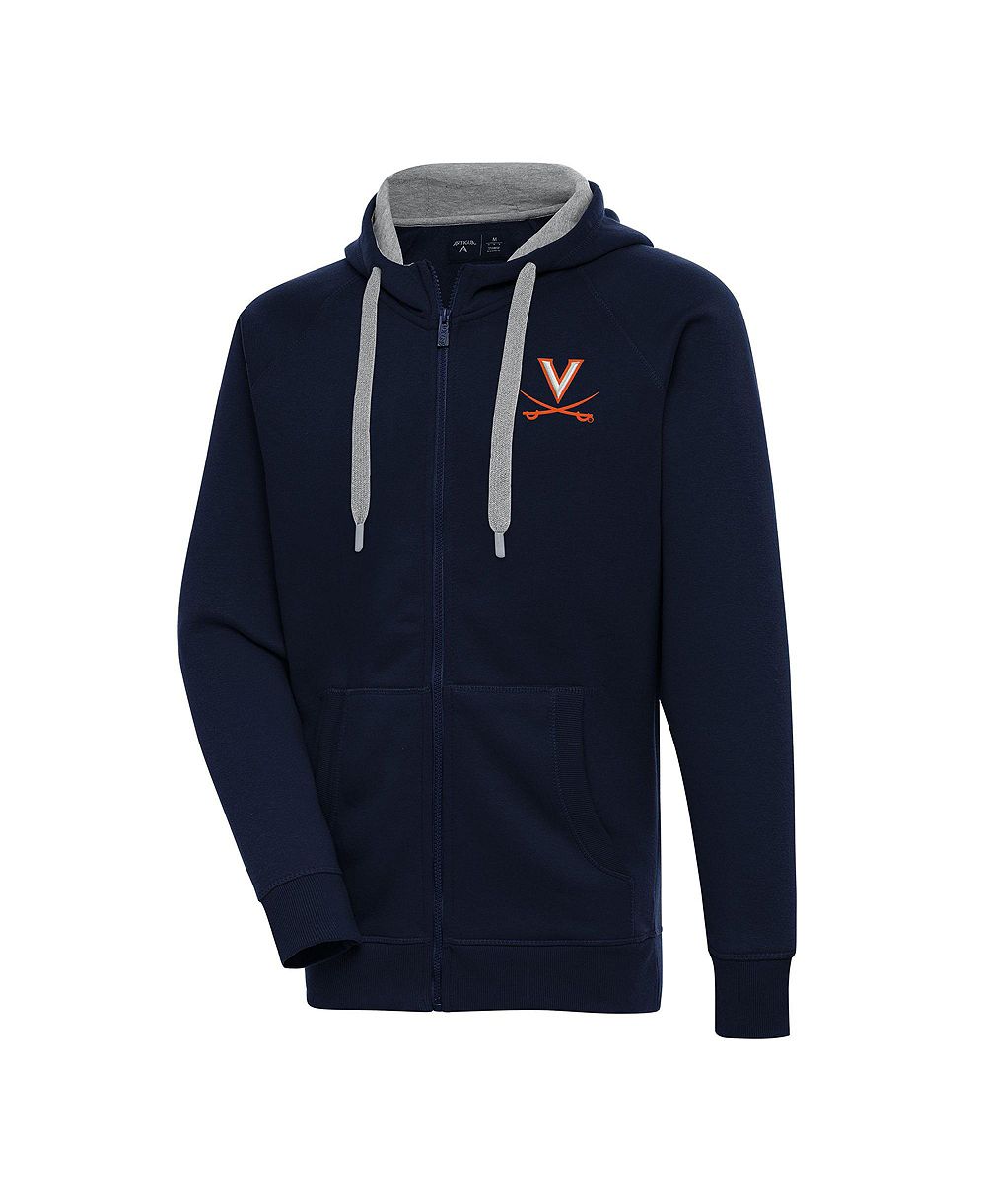 Худи Antigua Men's Navy Virginia Cavaliers Victory Full-Zip