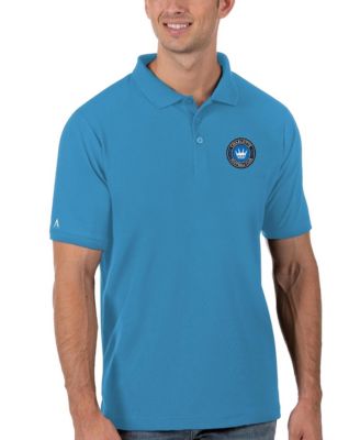 Мужская рубашка-поло Antigua Blue Charlotte FC Legacy Pique