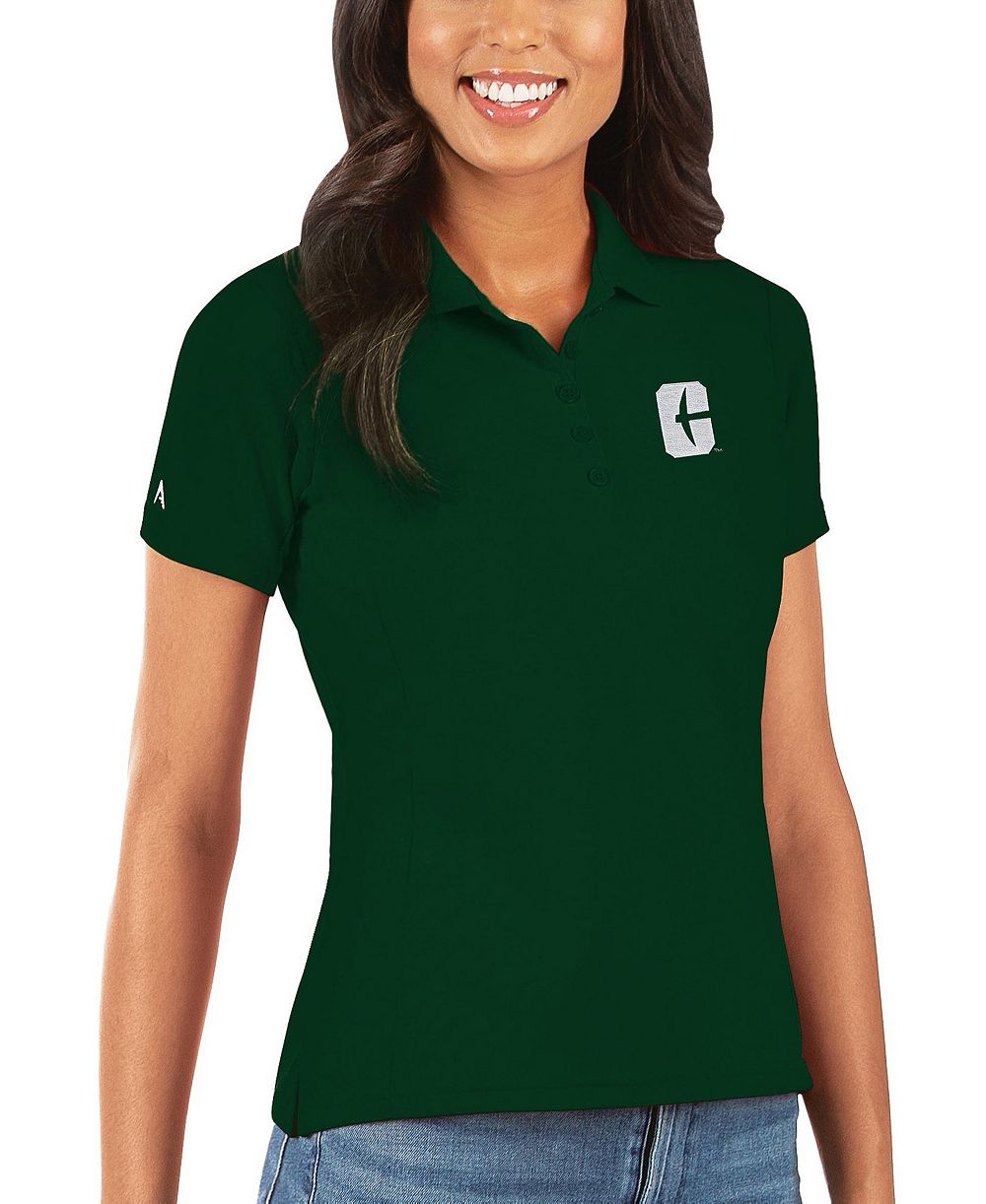 Женская рубашка-поло Antigua Green Charlotte 49ers Legacy Pique