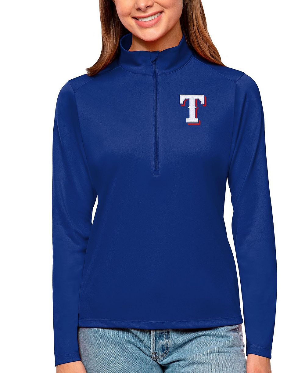 Женский джемпер Antigua Royal Texas Rangers Tribute Quarter-Zip Pullover Top