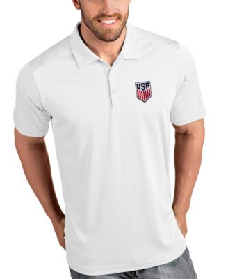 Antigua Мужская рубашка-поло белого цвета с логотипом USMNT Tribute