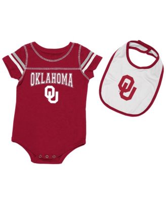 Colosseum Baby Boys and Girls 2-Piece Crimson/White Oklahoma Sooners Chocolate Bodysuit and Bib