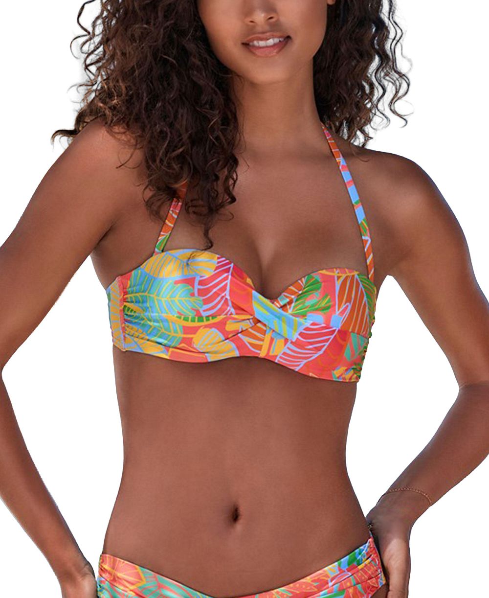 LASCANA Women's Tropical Print Underwire Style Underwire Bikini Top