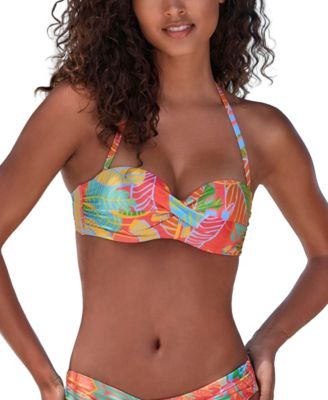 LASCANA Women's Tropical Print Underwire Style Underwire Bikini Top