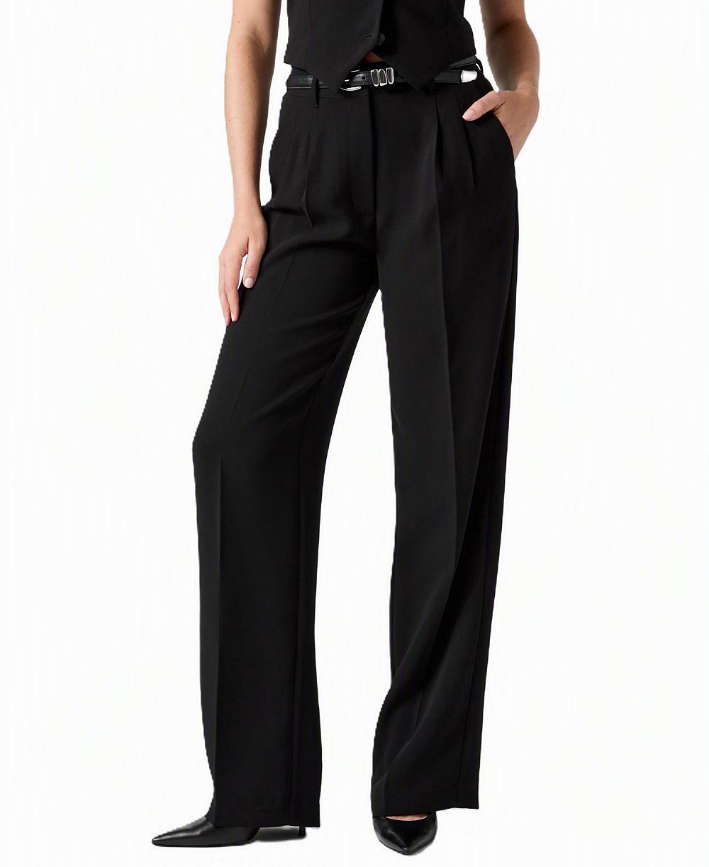 GUESS Women's Theoline Perfect Pant Wide-Leg High-Rise Pants