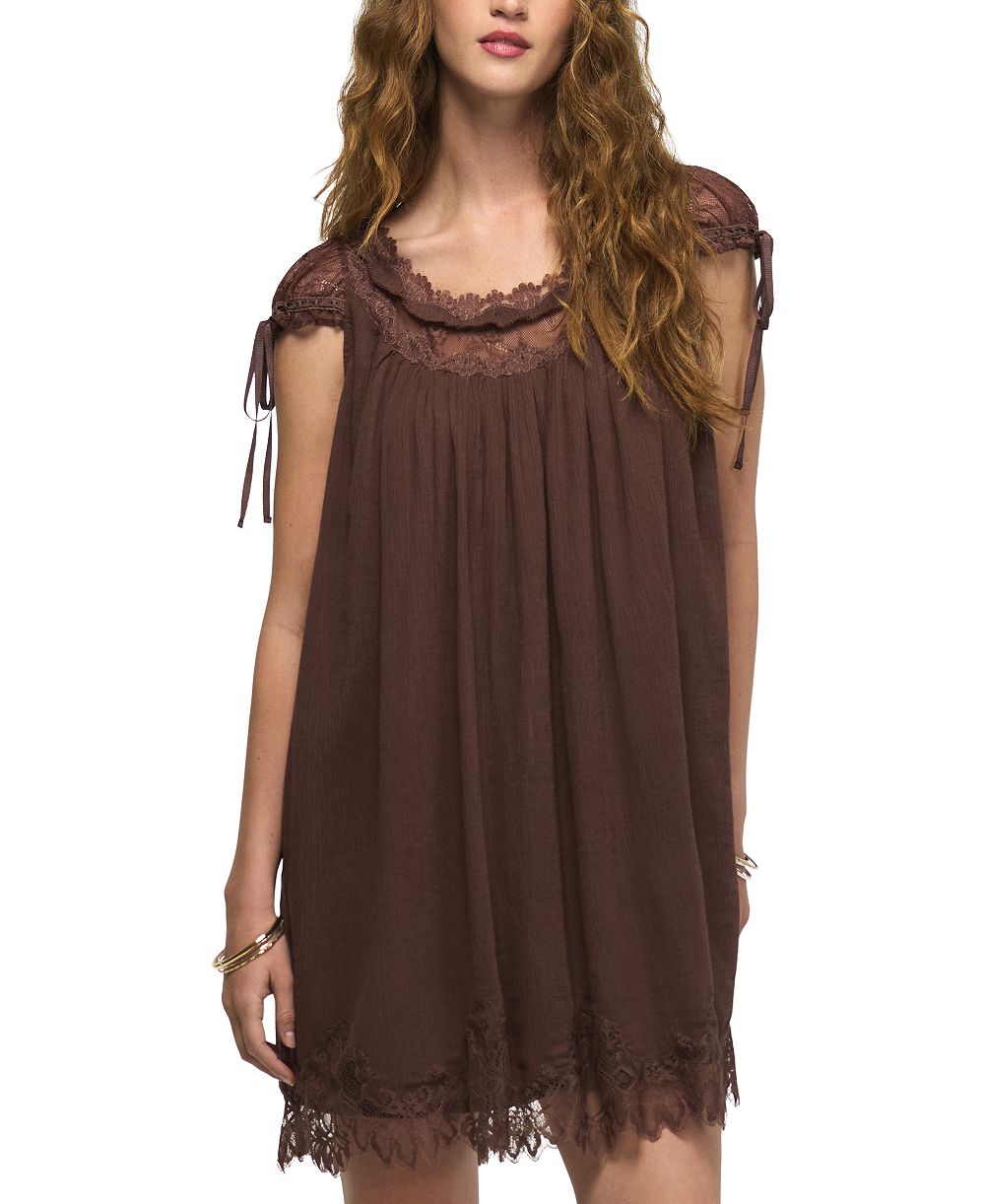 Lucky Brand женское мини-платье бэби-долл с кружевом