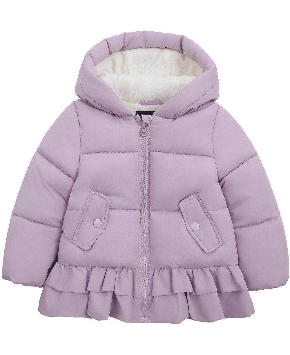 Детская пуховая куртка Rokka&Rolla Rosie с подкладкой из флиса с оборками 2T-5T