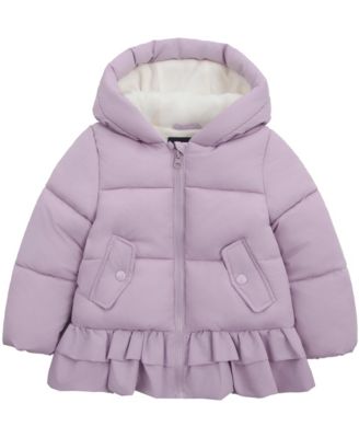 Rokka&Rolla Toddler Girls Rosie Fleece-Lined Ruffle Puffer Coat 2T-5T