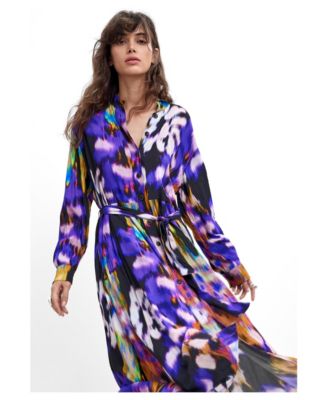 Desigual Women's M. C. Lacroix Midi A-Line Mandarin-Collar Dress