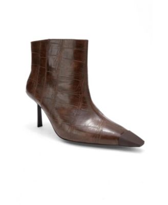 Brown print faux leather
