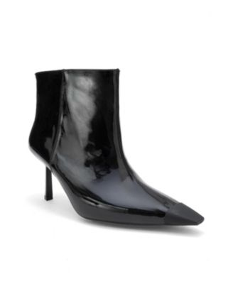Black patent faux leather