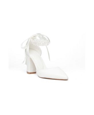 Prologue Shoes Women's Sora Block Heel Bridal Pump