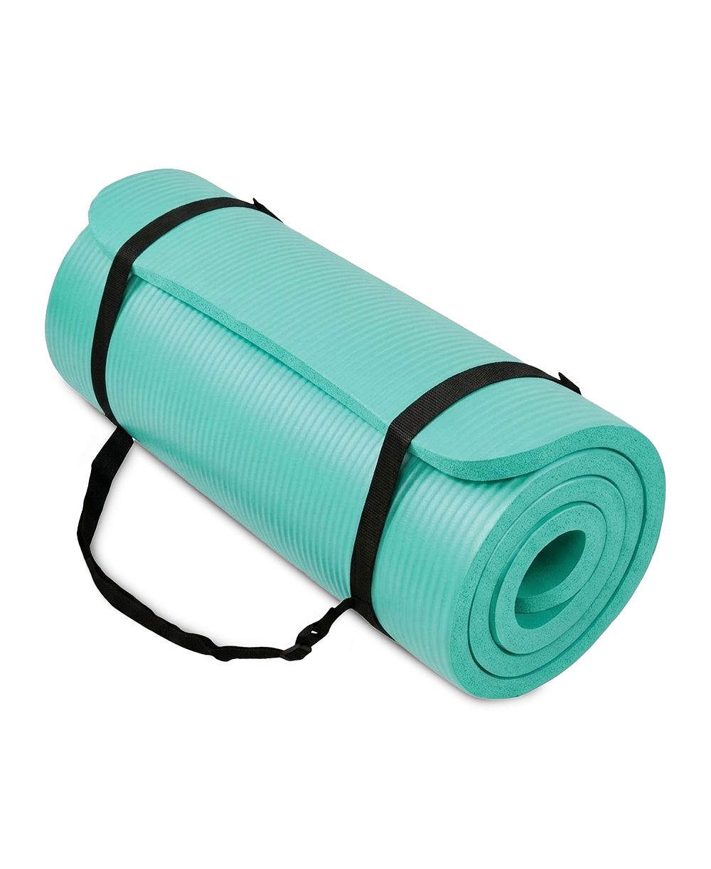 Коврик для йоги BalanceFrom, 1-Inch Extra Thick для пилатеса и фитнеса, Aqua Blue
