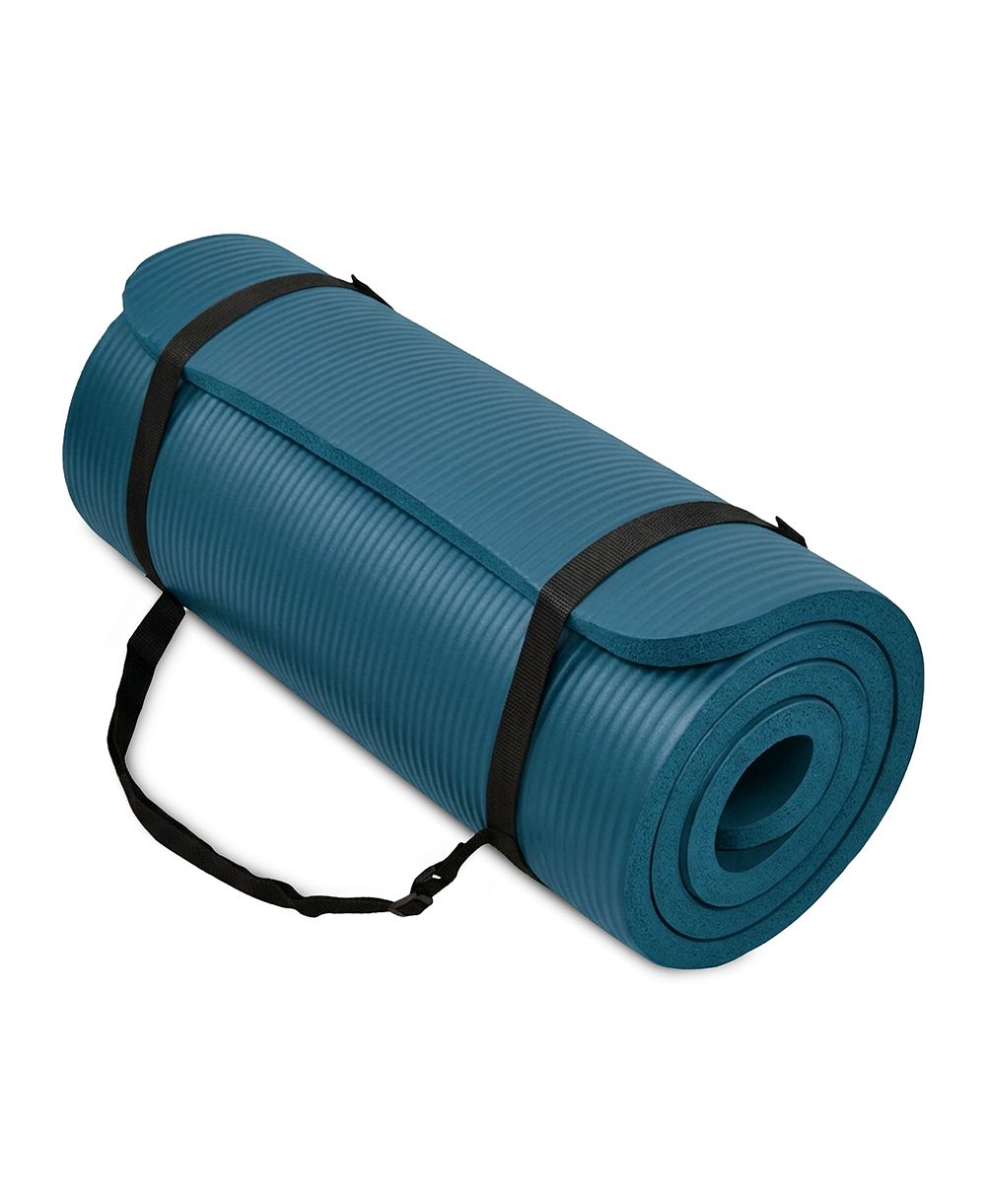 Коврик для йоги BalanceFrom 1" Extra Thick Exercise Pilates Workout, Navy Blue