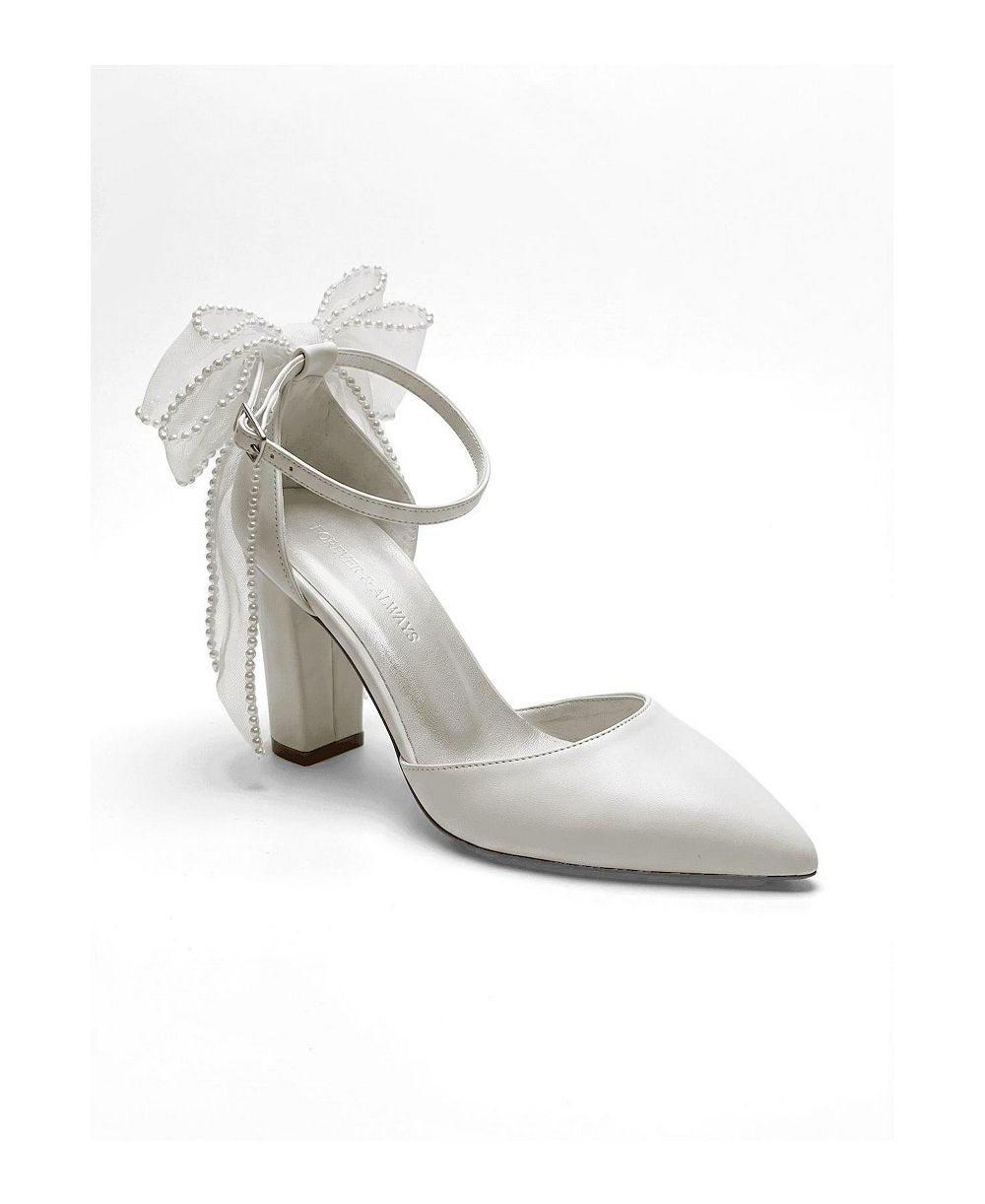 Женские свадебные босоножки Forever and Always Shoes Elvienne с острым носком и устойчивым каблуком