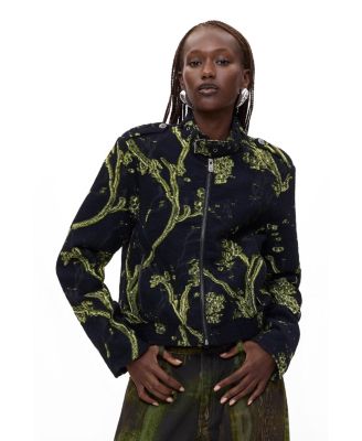 Desigual Women's Flocked Zip-Up Short Jacket