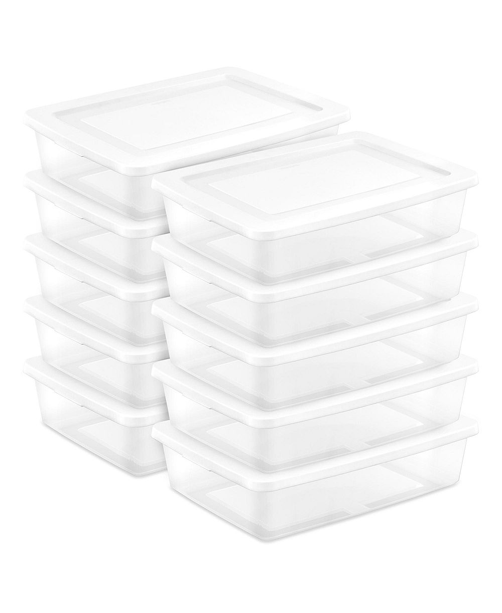 Sterilite 28 Qt Storage Box, Stackable Plastic Container Home Organizer, 10 Pack