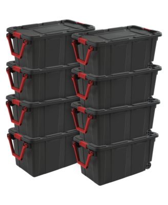 Промышленный контейнер для хранения Sterilite Heavy Duty 40 Gallon на колесах, черный (8 шт.)