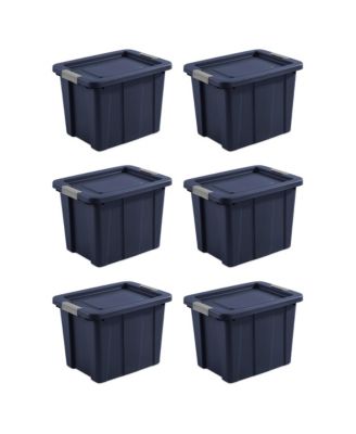 Sterilite 18 Gal Latching Tuff1 Stackable Storage Tote with Latching Lid, 6 Pack