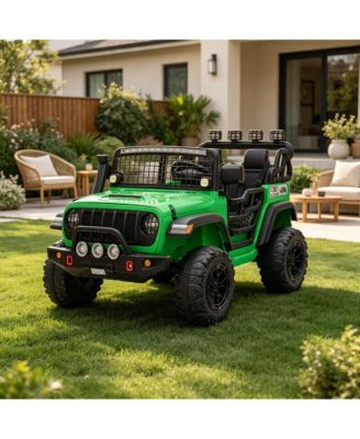 homfan 24V Electric 2-Seater Metal Ride-On Truck, 44.7" L x 31.5" W x 28.5" H, Remote Control, 110 lb. Capacity, Ages 3+