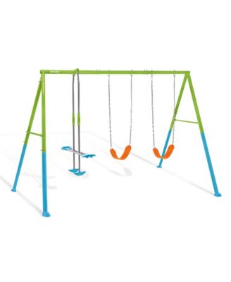 Intex Three Feature Swing Set with Trapeze Bar, Steel, Ages 3-10