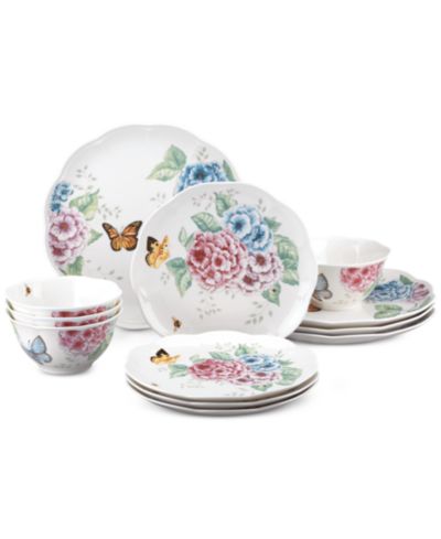 Lenox Butterfly Meadow Hydrangea набор столовой посуды, 12 шт., на 4 персоны